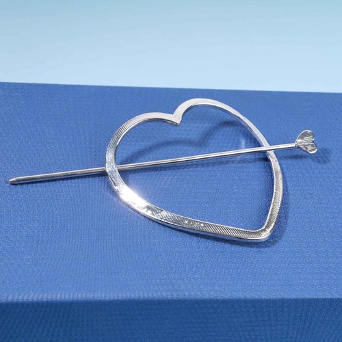 Yheakne Metal Heart Hair Slide Clip Hollow Heart Silver Hair Clip Vintage Hair Slide Pin Bun Holder Alloy Bobby Pin Metal Hair Accessories for Women and Gilrs