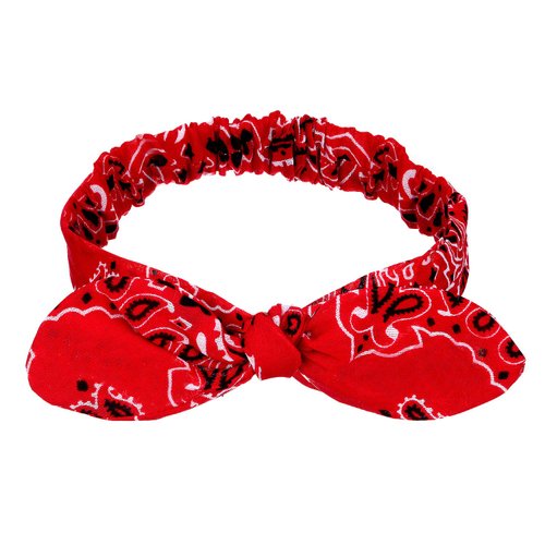 Hicarer 4 Pcs Bandana Headband for Women Knot Retro Print Headbands Paisley Print Headband Red Blue Black White Adjustable Headwrap