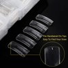 1000PCS Square Nail Tips for Acrylic Nails Professional, Fake Clear Natural Acrylic Short Square French Artificial Nail Tips Half Cover with Acrylic Nail Clipper, 2PCS Nail Files for Nail Salon Home