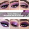 9 Colors Purple Silver White Tan Grape Matte Shimmer Eyeshadow Palette for Eye Makeup,High Pigmented Brown Eye Shadow Primers Powder Palet de sombras de ojos