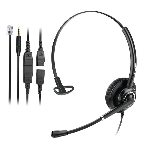 MAIRDI Telephone Headset with RJ9 Jack & 3.5mm Connector for Landline Deskphone Cell Phone PC Laptop, Office Headset with Microphone for Call Center, Work for Cisco Phone 7941 7965 6941 7861 8811