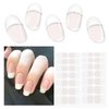 DUKASOU Semi Cured Gel Nail Strips, 28 pcs Gel Nail Stickers Full Nail Wraps, Work with Any UV Lamp, Salon-Quality, Long Lasting, Includes Prep Pads, Nail File & Wood Stick (French)