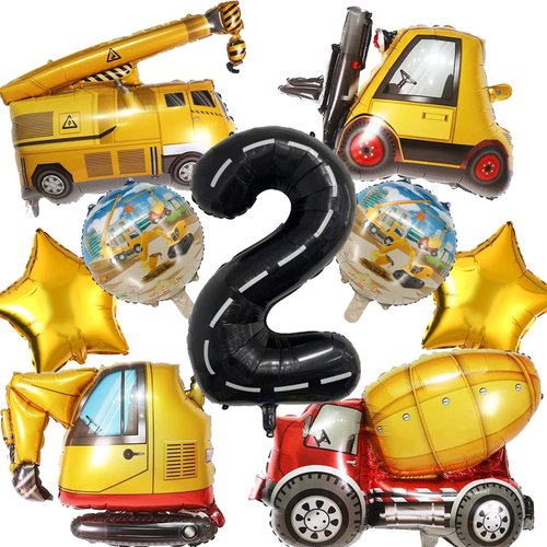 Construction Truck Balloons Construction Birthday Party Supplies Construction Trucks Party Decorations for Boys 2nd Birthday Party Construction Tractor Themed Birthday Party Favor