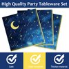 96 Pcs Starry Night Plates and Napkins Party Supplies Sweet theme Tableware Set Galaxy Party Decorations Favors for Outer Space Birthday Baby Shower Serves 24 Guests