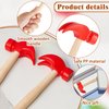 Lewtemi 8 Pcs Wooden Hammer Toys Simulation Hammers Small Toy Hammer Maintenance Tools Toys for Education Little Teenagers School Gift Birthday Party, Red, 6.5 Inches