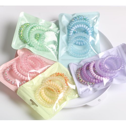 Spiral Hair Ties,Pack of 25,Elastic Coil Hair Ties for Women Girls,No Crease Telephone Wire Cord Hair Ties for Thick Hair & Thin Hair(Mixed Color)