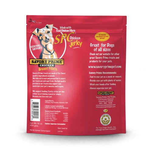 Savory Prime Chicken Jerky Treat, 16-Ounce, All Breed Sizes, Model: 30016