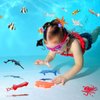 80 Pieces Ocean Sea Animals Figures Sea Creatures Toys for Kids Realistic Under The Sea Life Plastic Animal Bath Toy Set with Storage Box for Bathroom Pool
