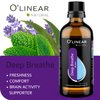 Breathe Essential Oil Blend - Calming Drops for Easy Breathing, Sweet Dreams and Relaxation, Mix of Peppermint, Lavender and Eucalyptus Oils Ideal for Humidifier, Meditation, and Home Spa Bulk Bottle