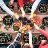 96Pcs Happy New Year Plates and Napkins Glow in the Dark Neon Tableware Set 2025 New Year Eve Party Decorations Disposable Paper Dinnerware Set Holiday Party Supplies for Kids and Adults Serves 24