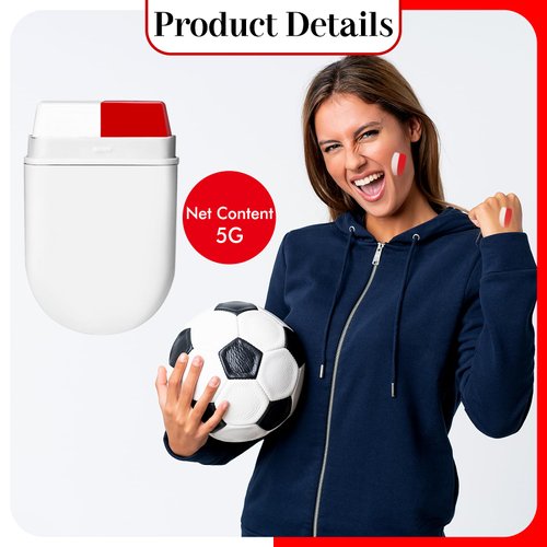 Vtrem Camo Face Body Paint Stick: Face Body Paint for Sports Events Fans Flag Color Face Paint Stick for Athletes Men Women White Red