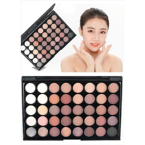 YARLADY 40 color Highly Pigmented Eye Makeup Palette, Matte Shimmer Metallic Eyeshadow Pallet Long Lasting Blendable Natural Colors Make Up Eye Shadows Cosmetics Gift Kit (E01)