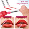 10Pcs Lip Brush Silicone Lip Brushes Tool Lipstick Applicator Brushes with Caps for Makeup Beauty Brushes, Lip Mask Applicator,Eyeshadow Lip Brush for Applying Mask Oil, Lipstick Lip Gloss