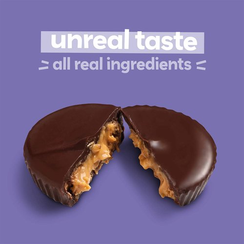 UNREAL Dark Chocolate Almond Butter Cups | 5g Sugar | Certified Vegan, Gluten Free, Fair Trade, Non-GMO | No Sugar Alcohols or Soy | 3 Bags