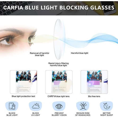 CARFIA Cateye Womens Blue Light Blocking Glasses CA6205