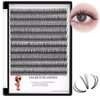 Bodermincer 400pcs D Curl Lash Clusters 8-10-12-14mm/10-12-14-16mm MIX Fish Tail Lash Cluster Premade Volume Lash Fans Volume Lashes Knotted (Black 12mm)