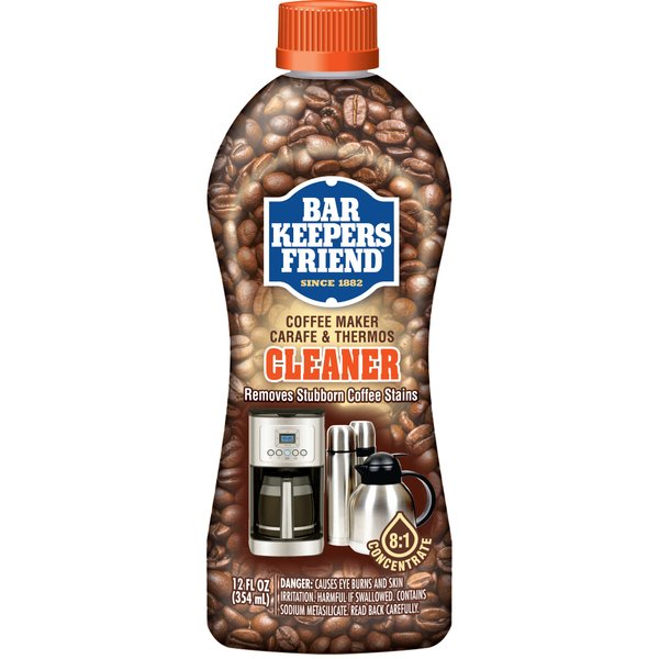 Bar Keepers Friend Coffee Maker Cleaner (12 oz) - Removes Oily Residue, Tannins and Stains - For Single-Cup and Automatic Drip Coffee Makers and Espresso Machines