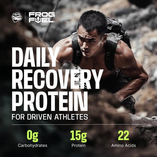 Frog Fuel Power Regular Protein Shot, 15g Protein Nano-Hydrolyzed Grass Fed Collagen, Post Workout, Gluten Free, Fat & Sugar Free, 22 Amino Acids, 0 Carbs, Berry, 1 oz Packets, 24 Pack