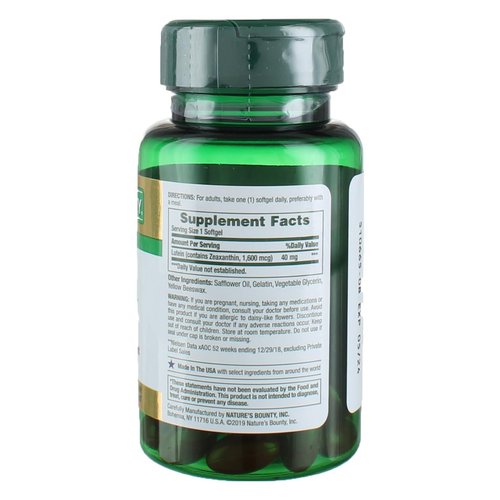 Nature's Bounty Lutein Pills, Eye Health Supplements and Vitamins, Support Vision Health, 40 mg, 30 Softgels