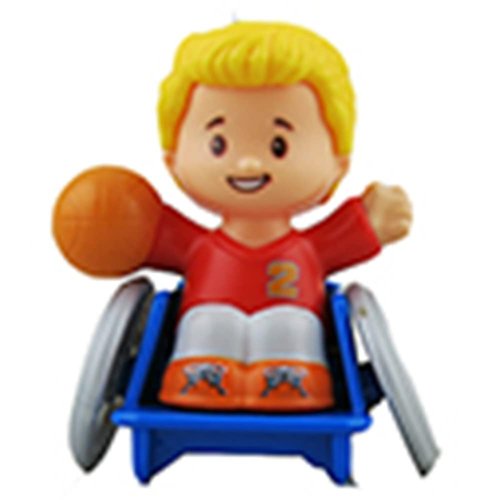 Replacement Figure for Little-People Mia & Josh Basketball Playset - FGX51 ~ Replacement Little Boy Josh Figure in Wheelchair Holding Basketball