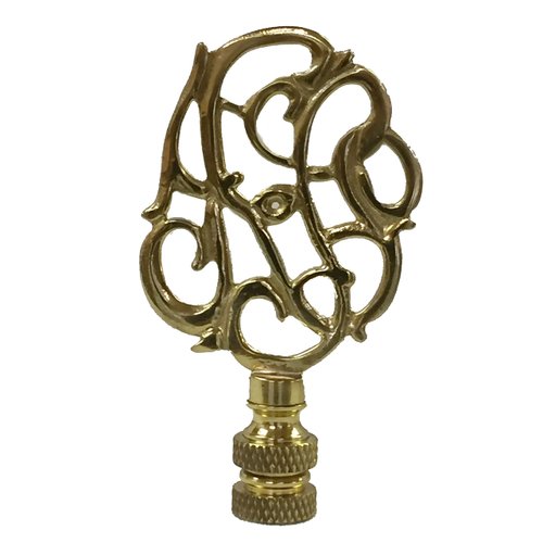 Royal Designs Hand Carved Caste Floral 3" Lamp Finial for Lamp Shade, Polished Brass