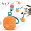 SALFSE Interactive Cat Ball Toy for Bored Indoor Cat, Automatic Moving Cat Ball with 4 Feather & LED Flash Lights, Smart Sound and Touch Control, USB-C Rechargeable