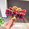 Christmas Khaki Bow Hair Clips,Xmas Plush Claw Clips,Christmas Plaid Bow Hairpin with Bell Design for Thick Thin Hair,Strong Hold Jaw Clip for Women Girls Christmas Party Cosplay Hair Accessories