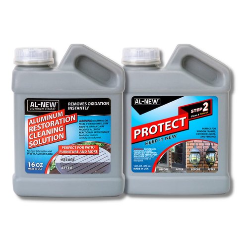 AL-NEW Aluminum Restoration Cleaning Solution Protect | Clean & Protect Patio Furniture, Stainless Steel, & Other Household Metal Surfaces (16oz.)