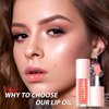 Jolilab Magic Color Changing Lip Oil, Cosmetics Color Changing Lip Oil, Warm Change Hydrating Lip Gloss, Long Lasting Shimmery Lip Glow Oil, Moisturizing Non-sticky Lip Oil (changing+cherry)