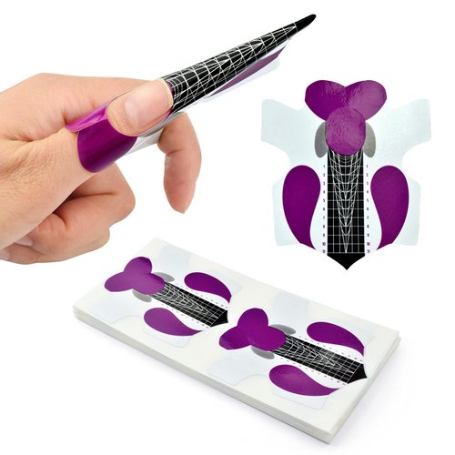 100Pcs Professional Stiletto Nail Forms Acrylic Curve Nails UV Gel Nail Extension Nail Art Guide ...