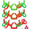 Total 18 Pcs 3 Set Inflatable Reindeer Antler Ring Toss Game Christmas Party Games Kids Family Xmas Toys Stock Stuffer Christmas Activities Carnival Supplies - 3 Antlers 12 Rings 3 Reindeer Nose