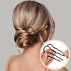 Gjinxi Hair Side Combs 4 Pcs Hair Fork Clips Hair Pins Combs Metal Buns Updo U-Shape 4 Prong Hair Sticks Hairpin Styling Tool Accessories Twist Black Headpieces for Women Girls Decoration