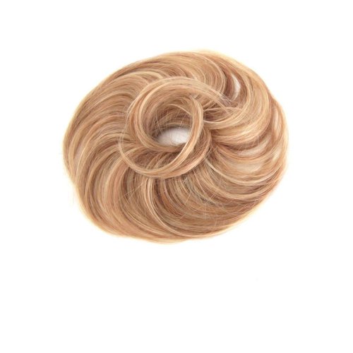 Christie Brinkey Hair Wrap (Pair of 2) - Color HT3025S+ Med Red-Red Highlights - Natural Tone6" Shoulder Official Heat Friendly Synthetic Textured Hairpiece Fun Bun Chignon Pedazo Envoltura de cabello