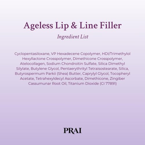 PRAI Beauty Ageless Lip and Line Filler for Instantly Ageless Lips | Lip Serum that Plumps, Smooths, & Fills In Lines | Moisturizing Lip and Line Filler with Vitamins C & E to Boost Collagen