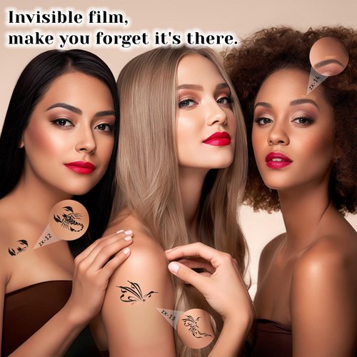 DAGEDA 8Pcs Tattoo Cover Up Patch,Natural Looking Cover up Tattoos and Scar,Tattoo Cover Up Tape, Invisible Waterproof Body Concealer Makeup Sticker-Light