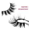 BTLLSSH 8Pair 3D5D 0.82INCH Thick False Eyelashes Fluffy Natural Look Faux Mink Lashes Volume Cat Eye Fake Eyelashes Lashes Extension with Dark Pink Box