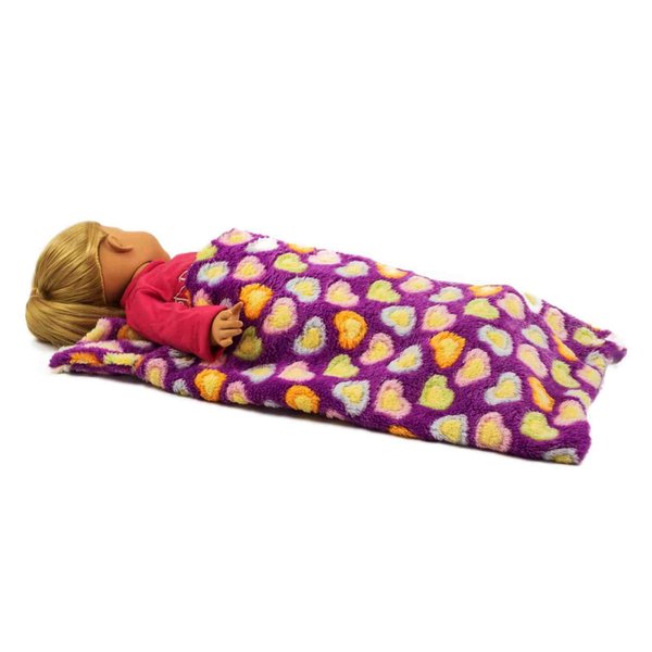 THE QUEEN'S TREASURES 18 Inch Doll Accessories, Soft Purple Sleeping Bag Bedding Accessories, Compatible with American Girl Dolls