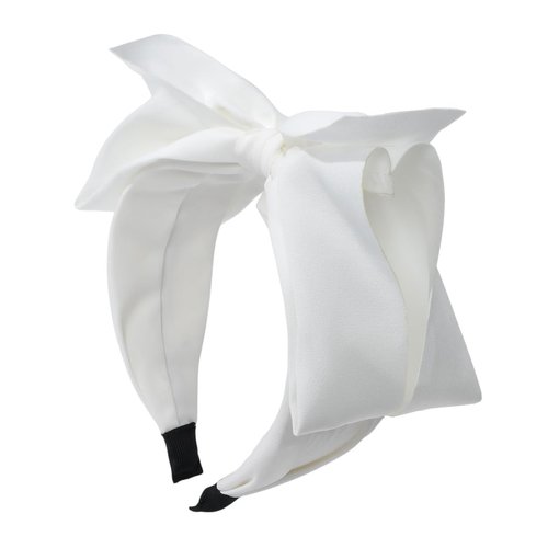 JINBUYAO Red Bow Headband For Women Black Knot Hair Bands Big Bowknot Hair Hoop Knotted Wide Turban Headbands Hair Band Bows Hair Accessories (White)