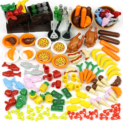City Food Accessories - Building Block Friends Animals Bricks, People House Kitchen Farm Restaura...