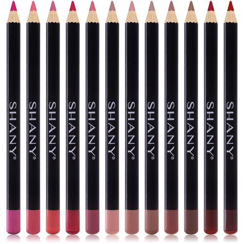 SHANY Dreamy Dozen Matte Lip Liner Set Vegan - Long-Lasting Professional Velvet Cruelty-Free Lipstick Pencils Pens in Varying Shades - Pack of 12