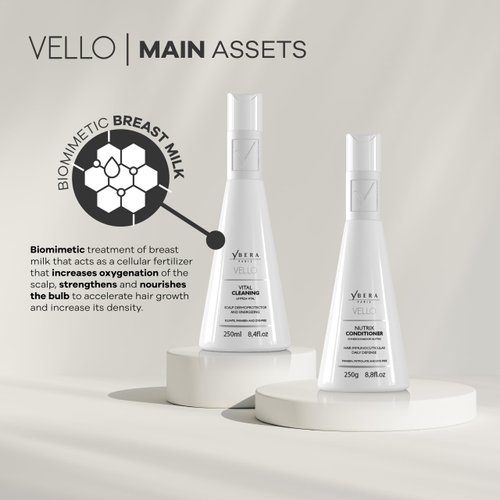 YBERA PARIS Vello Home Care | Biomimetic Hair Fertilization Therapy | Combats Hair Loss | Restores Vitality | Ideal for Men and Women with Capillary Atrophy | Set of 2