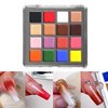 MOEPAK Nail Pigment Palette Solid nail Powder Set Ombre Nail Powder For Nail Art Manicure DIY Accessories 16 Colors (A)