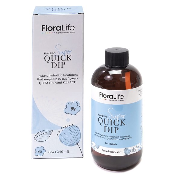 FloraLife Quick Dip Hydration Treatment for Cut Flowers & Bouquets - Floral Supplies for Fresh Flowers, Floral Arrangement Supplies (8oz)