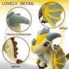 Kobataro Wings Dragon Plush Toys Stuffed Animal Plushies Cute Dragon Figure Merch Present for Kids Boys Girls Aged 3+(Silver Gold)