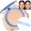 evpct Kaely Oil Control Pressed Face Powder, Get Smooth Flawless Fine Lines and Lightweight Finishing Foundation, Control Shine Long Lasting Waterproof Face Setting Powder Cosmetic, 120 Vanilla