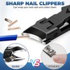 2024 New Toenail Clippers for Thick Toenails for Seniors, Toe Nail Clippers for Men Thick Ingrown Nails with Wide Jaw, Upgrade Slanted Curved Sharp No Splash Fingernail Clipper Cutters with Catcher