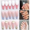 French Manicure Strip Stickers Self-Adhesive French Tip Nail Guides, Moon Star Flower Shaped V-Shaped Nail Art Decoration Stencil Tools for Women Acrylic Nail Edge Auxiliary 8 Sheets