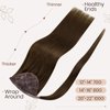 Hetto Natural Brown Human Hair Ponytail Extensions #4 Chocolate Brown Clip in Ponytail Hair Extensions Remy Hair 16 Inch 80g Straight Ponytail Hair Piece