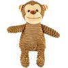 Giftable World 15 Inch Plush Pet Toy Corduroy Monkey with Squeaker Crinkle Ears and Stripped Detail Dog Chew Toy