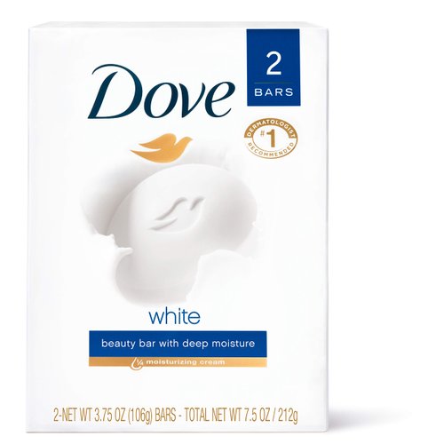 Dove Beauty Bar Gentle Cleanser gor Softer and Smoother Skin with 1/4 Moisturizing Cream White Effectively Washes Away Bacteria, Nourishes Your Skin, 4 oz, 2 Bars